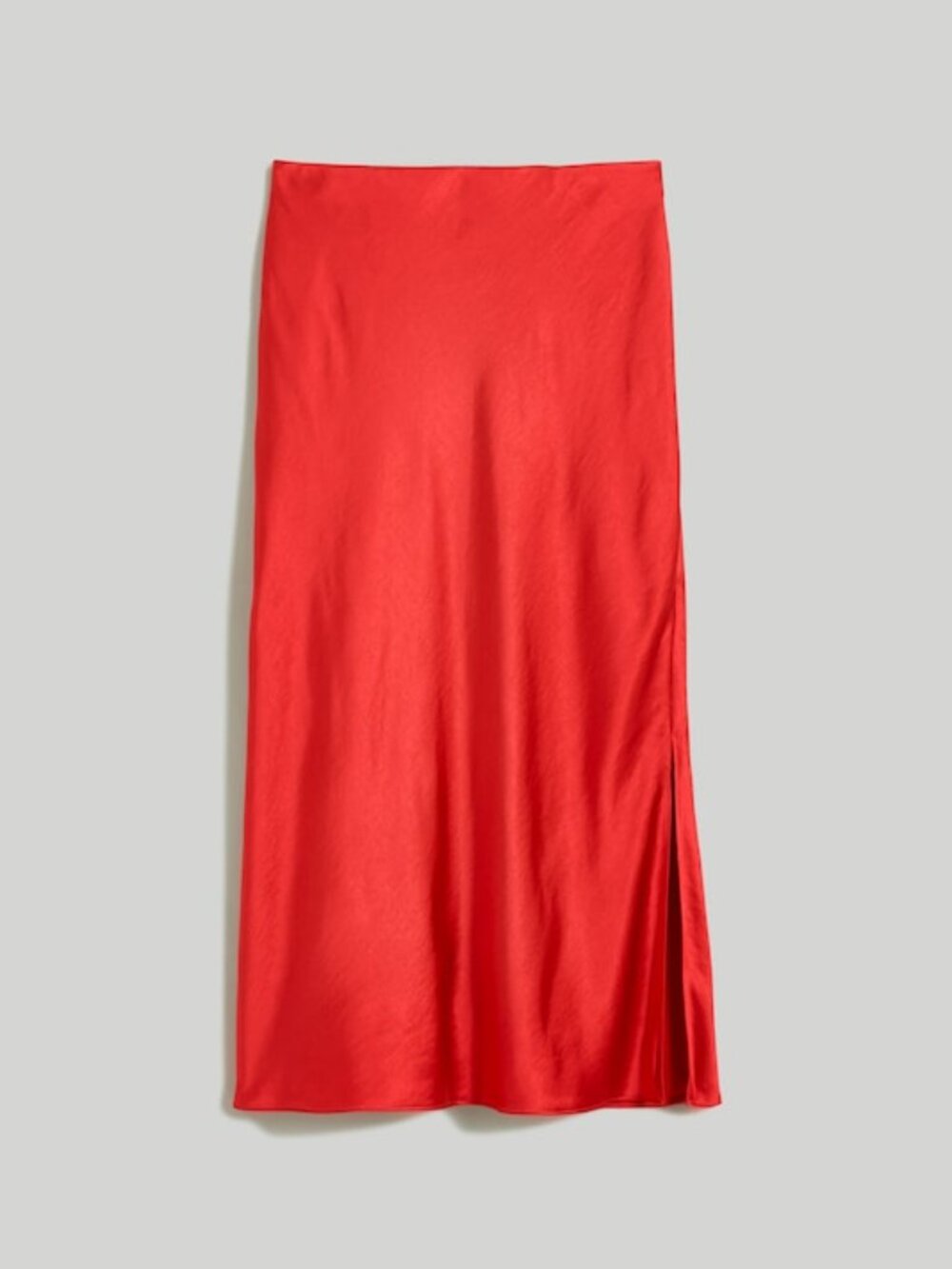 Madewell Layton Midi Slip Skirt in Red Satin - Size 2